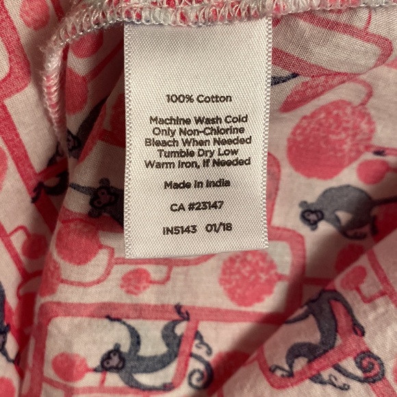 Talbots Monkey Print Pink and Navy Blue Tunic Top - M - Picture 13 of 15